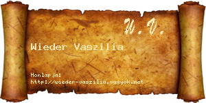 Wieder Vaszilia névjegykártya